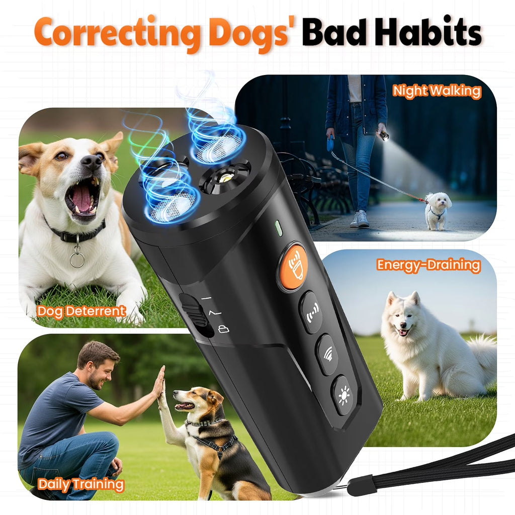 Ultrasonic anti Barking Device, Handheld Dog Bark Deterrent Device Stops Bad Behavior, Alternative to Painful Dog Shock Collar.