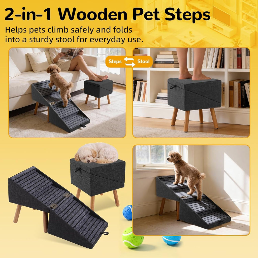 Foldable 2-in-1 Dog Stairs.
