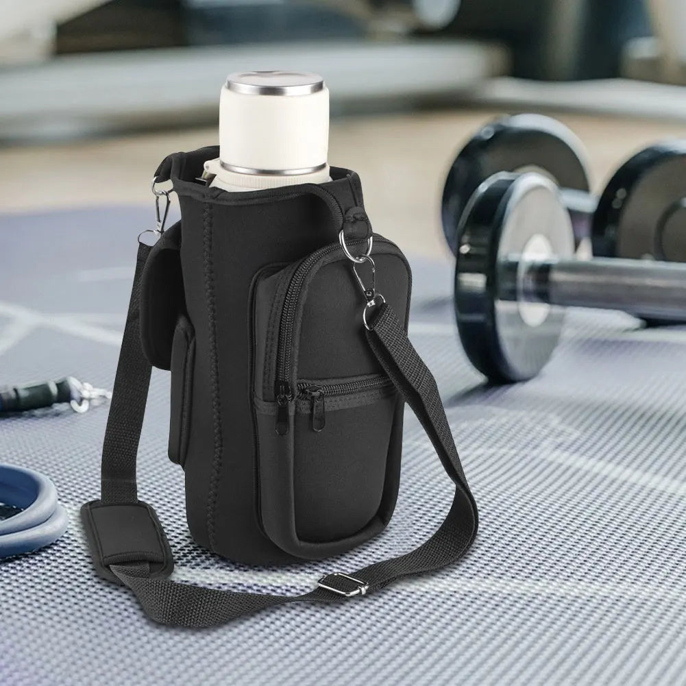 Magnetic Sling Bag with Shoulder Strap Crossbody Bag with Phone Pouch Bottle Sleeve Pouch Gym Accessories Organizer
