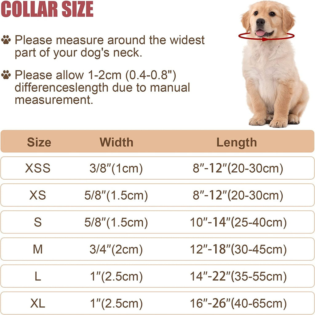 Reflective Dog Collar with Buckle Adjustable Safety Nylon Collars for Small Medium Large Dogs, Black S.
