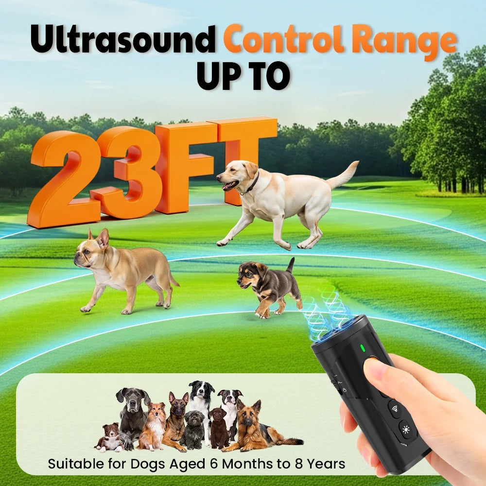 Ultrasonic anti Barking Device, Handheld Dog Bark Deterrent Device Stops Bad Behavior, Alternative to Painful Dog Shock Collar.