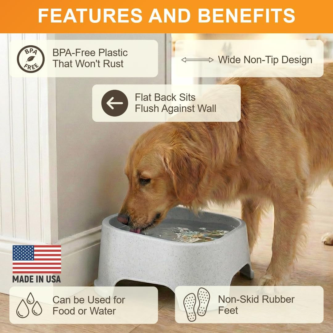 Giant Bowl - Extra Large Water Bowl for Dogs - Perfect for Outdoors (2.25 Gallon Capacity, 288 Oz) - Vanilla Bean.