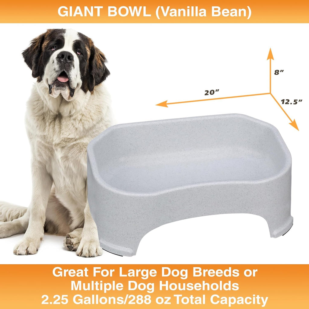 Giant Bowl - Extra Large Water Bowl for Dogs - Perfect for Outdoors (2.25 Gallon Capacity, 288 Oz) - Vanilla Bean.