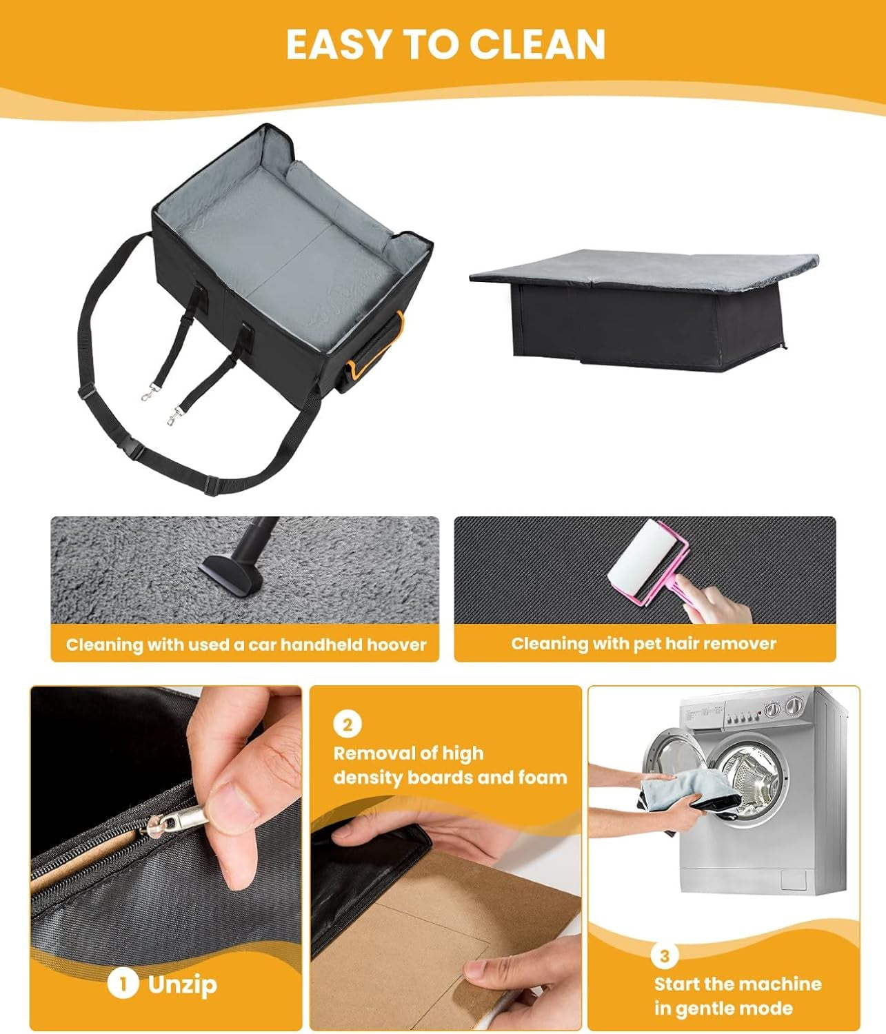 Dog Car Seat for Small Dogs, Elevated Dog Booster Seat Pet Travel Carrier Bed for Car with Adjustable Straps Pet Car Booster Seat for Small Dogs Cats.
